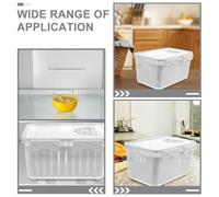 CIYODO Boîte de Conservation Alimentaire Réutilisable avec Panier Égouttoir Bac Transparent pour Fruits et Légumes Multi Usage pour Réfrigérateur et Facile à Nettoyer Grand Format