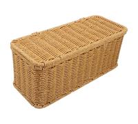 CIYODO Boîte de Gestion des Câbles en Imitation Rotin Ouverture Unique, Organiseur pour Multiprises et Câbles D’Alimentation, Rangement Bureau Polyvalent pour Maison et Bureau,