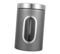 CIYODO Boîte de Rangement Alimentaire Acier Inoxydable Argenté avec Fenêtre Hermétique, Conservation Café Sucre Thé, Accessoire la Cuisine Multifonction, Pot Transparent