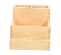 CIYODO Boîte de Rangement Double Bois pour Outils et Cosmétiques Organiseur de Bureau Multifonction Pot à Crayons Élégant pour Maison et Étude