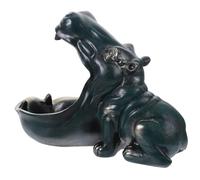 CIYODO Boîte De Rangement en Résine Hippopotame, Plat à Bonbons Décoratif Bleu Foncé, Organiseur De Clés Multifonction pour Maison Et Bureau, Accessoire De Décoration Élégant