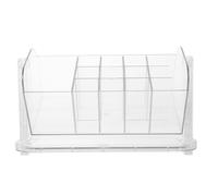 CIYODO Boîte de Rangement Maquillage Transparente pour Bureau Organisateur Cosmétique Compact Rangement Salle de Bain Multifonction Design Simple et Surface Unie pour Lotions Rouges à