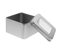 CIYODO Boîte En Fer Carrée 9X9X2.2 Pouces Avec Couvercle Ajusté Pour Rangement Thé Épices Bonbons Cuisine Maison