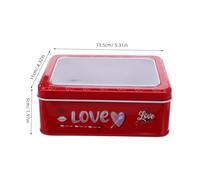 CIYODO Boîte Métallique pour Biscuits Saint-valentin Coffret Cadeau Tôle Décorative Rouge Boîte Cadeau Biscuit et Bonbons Rangement Portable et Sécurisé pour Fêtes et Partages