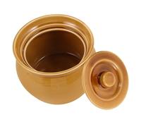 CIYODO Bol à Ragoût Céramique avec Couvercle Pot Porcelaine Stable pour Soupe Porridge Cuisine Quotidienne Design Élégant