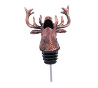 CIYODO Bouchon Bouteille Vintage Tête de Cerf Alliage de Zinc Rouge Verseur Vin Décoratif Antirouille avec Joint Étanche pour Vin Rouge