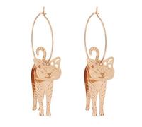 CIYODO Boucles D'oreilles Accessoires Élégants et Contemporains en Alliage Doré Motif Chat pour Femme et Fille pour Fête ou Saint-valentin