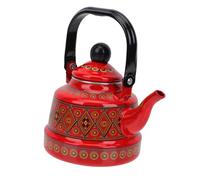 CIYODO Bouilloire Émail Vintage Rouge pour Thé Maison Compatible Gaz et Induction Chauffe Rapide et Théière Pratique pour Amateurs de Thé