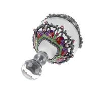 CIYODO Bouteille de Parfum Vintage Gravé Émaillé avec Cristaux Flacon Vide Rechargeable Élégant pour Huiles Essentielles Format Voyage Pratique pour Dames et Décoration Élégante