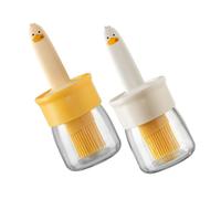 CIYODO Bouteille Distributrice D'huile avec Pinceau Silicone Alimentaire 2 Pièces Jaune et Blanc Flacon Anti-fuite pour Cuisson Barbecue Pâtisserie la Cuisine Familiale