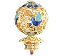 CIYODO Bouton de Couvercle de Bouilloire 1,6 CM en Cloisonné Émaillé Bleu, Poignée Résistante à la Chaleur, Accessoire Décoratif Vintage pour Théière en Verre et Céramique, Compatible