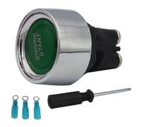 CIYODO Bouton de Démarrage Moteur 12V/24V Voyant LED Interrupteur à Poussoir Momentané Bouton D’Allumage Automatique Câble et Gaine Thermorétractable pour Voiture