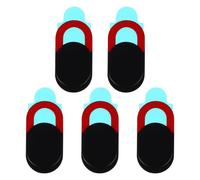 CIYODO Cache-Webcam Professionnel pour Ordinateur Portable et Téléphone, Lot de 5 Pièces Mini et Fin, Protection Confidentialité Résistante, Noir et Rouge, Usage Bureautique et Personnel