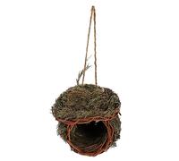 CIYODO Cage À Oiseaux Tissée en Paille Nichoir Suspendu Nichoir D'Extérieur Grand Petit Nid en Jonc De Mer Nichoir en Résine Rustique Nichoir Décoratif Couleur Aléatoire