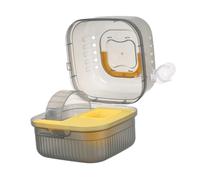 CIYODO Cage de Transport Portable pour Petits Animaux Double Couche en ABS Jaune Ventilation Optimale Poignée Valise pour Hamster Cochon D’Inde et Chinchilla Usage Voyage et