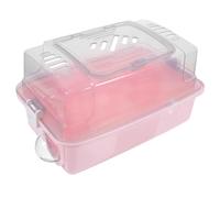 CIYODO Cage De Transport pour Hamster Nain Conteneur De Nourriture Style Valise Transparent Rose