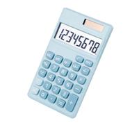 CIYODO Calculatrice Solaire Portable Compacte Mini 8 Chiffres Plastique pour Étudiants Employés de Bureau Facile à Ranger et Transporter Bleu Ciel Opérations Mathématiques