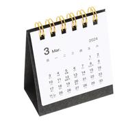 CIYODO Calendrier de Bureau Mini Format Noir Calendrier de Table Pied Pratique pour Bureau Maison École Papier Résistant avec Espace Mémo Design Compact et Stable