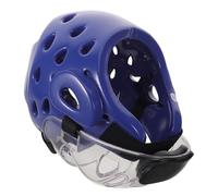 CIYODO Casque de Protection Taekwondo Léger Sangles Réglables Bleu | Mousse Pu Plastique, Absorption des Chocs, pour Karaté et Compétitions, Jeune Homme Adulte