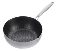 CIYODO Casserole en Acier Inoxydable 18 Cm à Nid D'abeille Antiadhésive, Poêle Multifonction sans Couvercle, Adaptée pour Cuisson Lait, Beurre et Friture, Ustensile Cuisine Pratique