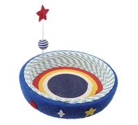 CIYODO Cat Scratcher Bed Sisal Pad with Star Pattern Compact Round Lounge Nest for Indoor Cats and Stylish Resting Space for Kittens Under