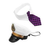 CIYODO Chapeau De Capitaine pour Chien Accessoires pour Animaux De Compagnie Chapeau pour Chien Et Chat pour Chat À Carreaux Réglables pour