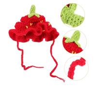 CIYODO Chapeau De Fraise Chapeau De Compagnie Chiot Chapeaux d'anniversaire pour Chiens Drôle Cosplay Chapeaux d'animaux De Compagnie Chat Dessin Animé Animal De Compagnie Paille Fil