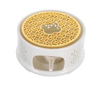 CIYODO Chauffe-théière Céramique Robuste avec Bougeoir et Cuillère Support Chauffant Transparent pour Théière Verre Maintien Température pour Café Lait et Thé