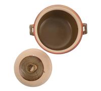 CIYODO Cocotte En Terre Cuite 2,5l Avec Poignée, Casserole Traditionnelle En Argile Pour Mijotage, Cuisson Lente Et Soupes, Ustensile Cuisine Polyvalent Pour Usage Domestique