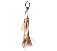 CIYODO Coiffe bohème à plumes tressée marron taille moyenne accessoire cheveux pour carnaval femmes porté confortable festival