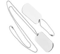 CIYODO Collier à Chaîne en Argenté Double Face en Acier Inoxydable, Pendentif Plaque D'identification Militaire pour Homme, Style Militaire, Usage Quotidien, Couleur Acier, Taille Unique