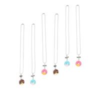 CIYODO Colliers d'Amitié Plastique Lot de 6 Pendentifs Donuts Réaliste pour Filles Présent Anniversaire Amies Fidèles