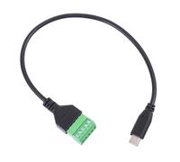 CIYODO Connecteur à Bornier à Vis USB Type-C 5 Broches, Câble Extension pour Transfert de Données, Compatible Appareils Mobiles et Pc, Noir, Câble Flexible 50 CM
