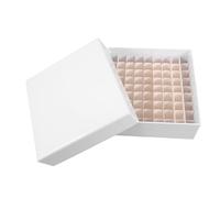 CIYODO Conteneur pour Tubes à Essai de Laboratoire Couvercle à Charnière Boîte de Rangement pour Congélation Échantillons Carton Solide 81 Compartiments