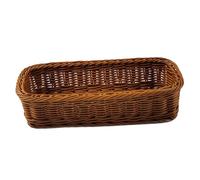 CIYODO Corbeille de Rangement Plastique Tressée Style pour Couverts Panier Cuisine Ventilé pour Ustensiles et Baguettes Marron