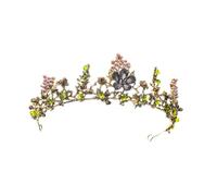 CIYODO Couronne de Mariée Baroque Européenne en Alliage et Cristaux, Accessoire Cheveux Mariage Élégant pour Robe de Mariée, Maintien Ferme et Décor Photographique