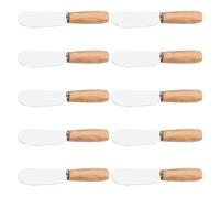 CIYODO Couteau Beurre Tartineur en Acier Inoxydable Manche Bois Argenté | Grattoir de Cuisson, Spatule Raclante, Outil de Cuisson, Préparation Cuisine Couleur Aléatoire