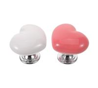 CIYODO Couvercle D'allumage de Voiture en Céramique et Alliage, 2pcs, Forme Cœur, Décoration Intérieure Facile à Installer et Anti-poussière pour Bouton de Démarrage