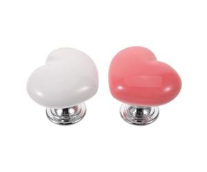 CIYODO Couvercle D'allumage de Voiture en Céramique et Alliage, 2pcs, Forme Cœur, Décoration Intérieure Facile à Installer et Anti-poussière pour Bouton de Démarrage