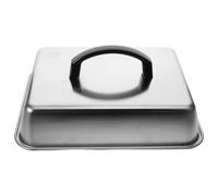 CIYODO Couvercle Rectangulaire en Acier Inoxydable 25 X 18 X 65 CM pour Cloche à Fromage Fondante et Cuisson Vapeur Poignée Antidérapante pour Plaque de Cuisson Gril et Hamburgers