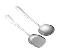 CIYODO Cuillères de Service Inox Épaisses Set Cuillères Creuses Buffet Longues Poignées Ustensiles de Cuisine pour Potages et Vaisselle de Table