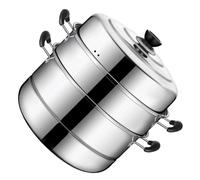 CIYODO Cuiseur Vapeur Inox à 3 Couches Grosse Capacité Facile à Nettoyer, Marmite Multifonctionnelle Maison Cuisine Vapeur Couleur Aléatoire