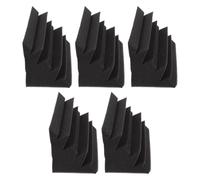 CIYODO Dalles acoustiques en mousse trapézoïdales noires 5 pièces pour insonorisation intérieure et traitement des joints de portes dans salles audiovisuelles