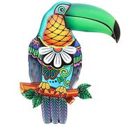 CIYODO Décoration Murale Toucan en Fer, Oiseau Réaliste, à Suspendre Murale, Usage Intérieur et Extérieur, pour Maison et Fête