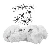 CIYODO Décoration Toile D'araignée Halloween Blanche, Tissu Coton Réaliste