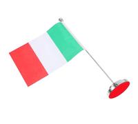 CIYODO Drapeau de Table Italie Polyester avec Mât Unique et Socle Décoration Bureau Compacte et Facile à Installer Drapeau Italien Miniature pour Fête Nationale