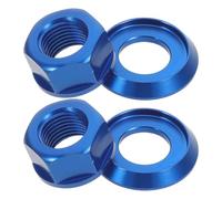 CIYODO Écrous à Embase M10 en Alliage d'Aluminium Bleu 1 Paire Écrous de Moyeu Vélo Pliant VTT et Pignon Fixe Boulons d'Axe Robustes pour Remplacement Roue et Arrière Accessoire