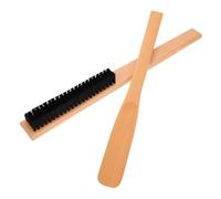 CIYODO Ensemble Brosse à Vêtements et Chausse-Pied en Bois Naturel Manche Long pour Nettoyage Doux des Costumes et Chaussures Hôtel et Entretien Garde-Robe