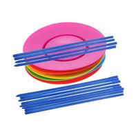 CIYODO Ensemble de 6 Assiettes Tournantes Colorées avec Bâtons pour Jonglerie Accessoire de Scène Équilibré pour Spectacles Jeux de Jonglerie pour Garçon et Filles et Artistes de