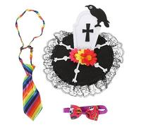 CIYODO Ensemble de Colliers et nœuds pour Chat et Animal de Compagnie Mignon pour Halloween Chapeau Tendance pour Chien pour Spectacle d'animaux de Compagnie